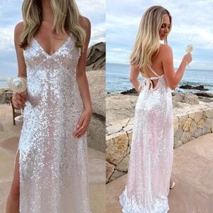 NWOT SHOW ME YOUR MUMU SEQUIN ANDERSON MAXI DRESS S